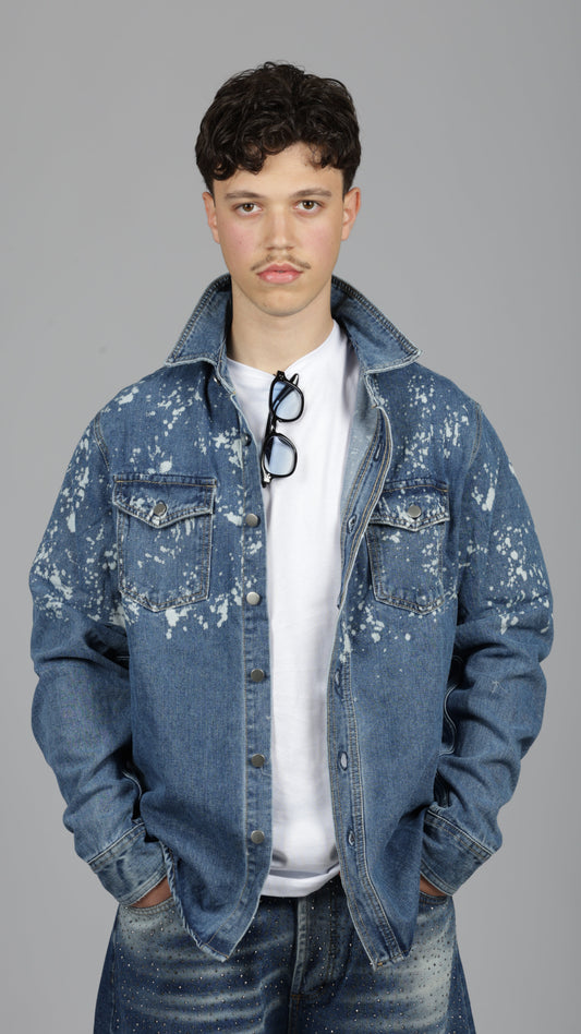 CAMICIA IN DENIM SPLATTER