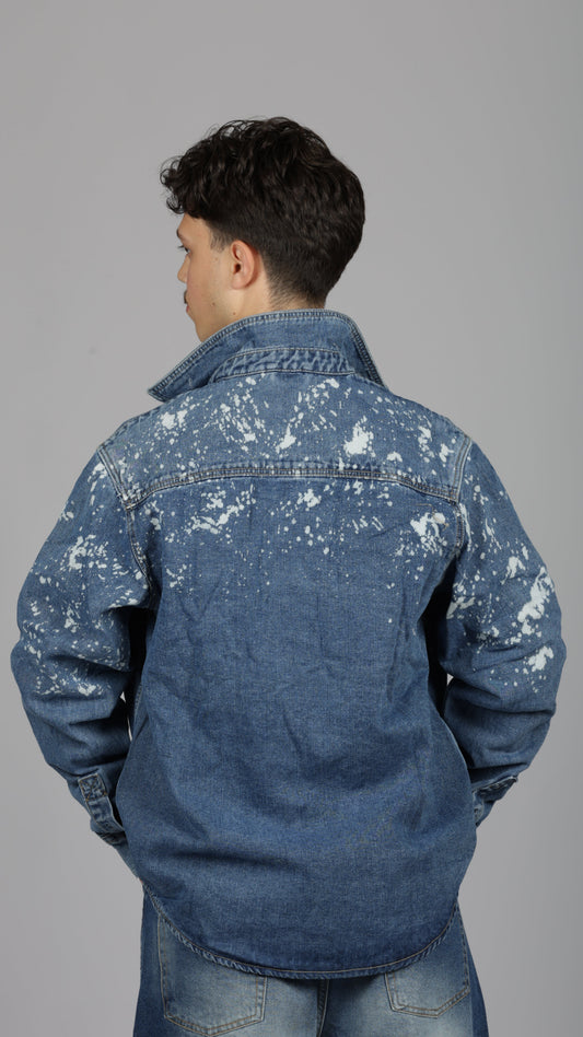 CAMICIA IN DENIM SPLATTER