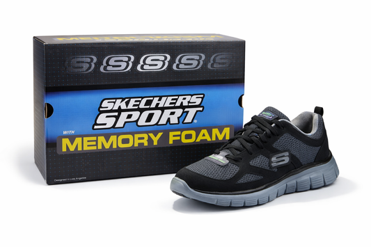Skechers Sport Memory Foam Lite-Weight Sneakers Uomo Nero/Grigio